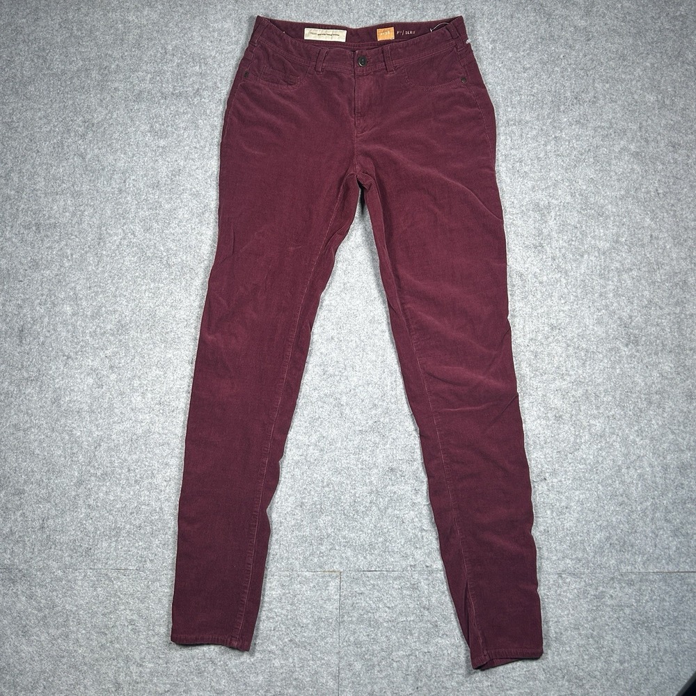 Pilcro‎ and the Letterpress Corduroy Pants Women's Size 28x30 Burgundy Serif Fit
